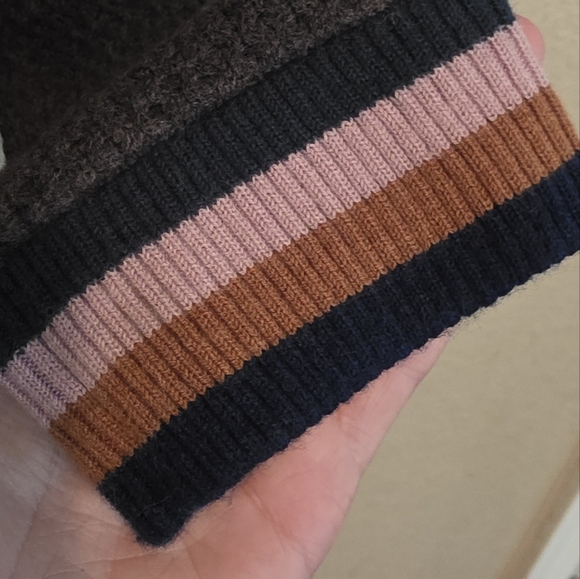 Title Nine Woolicious Waffle 1/4 Zip Pullover Sweater Stripe M - Picture 3 of 7